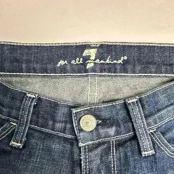 7 For All Mankind Women's Bootcut Jeans Size 28 Dark Blue Stretch Denim - Picture 2 of 16
